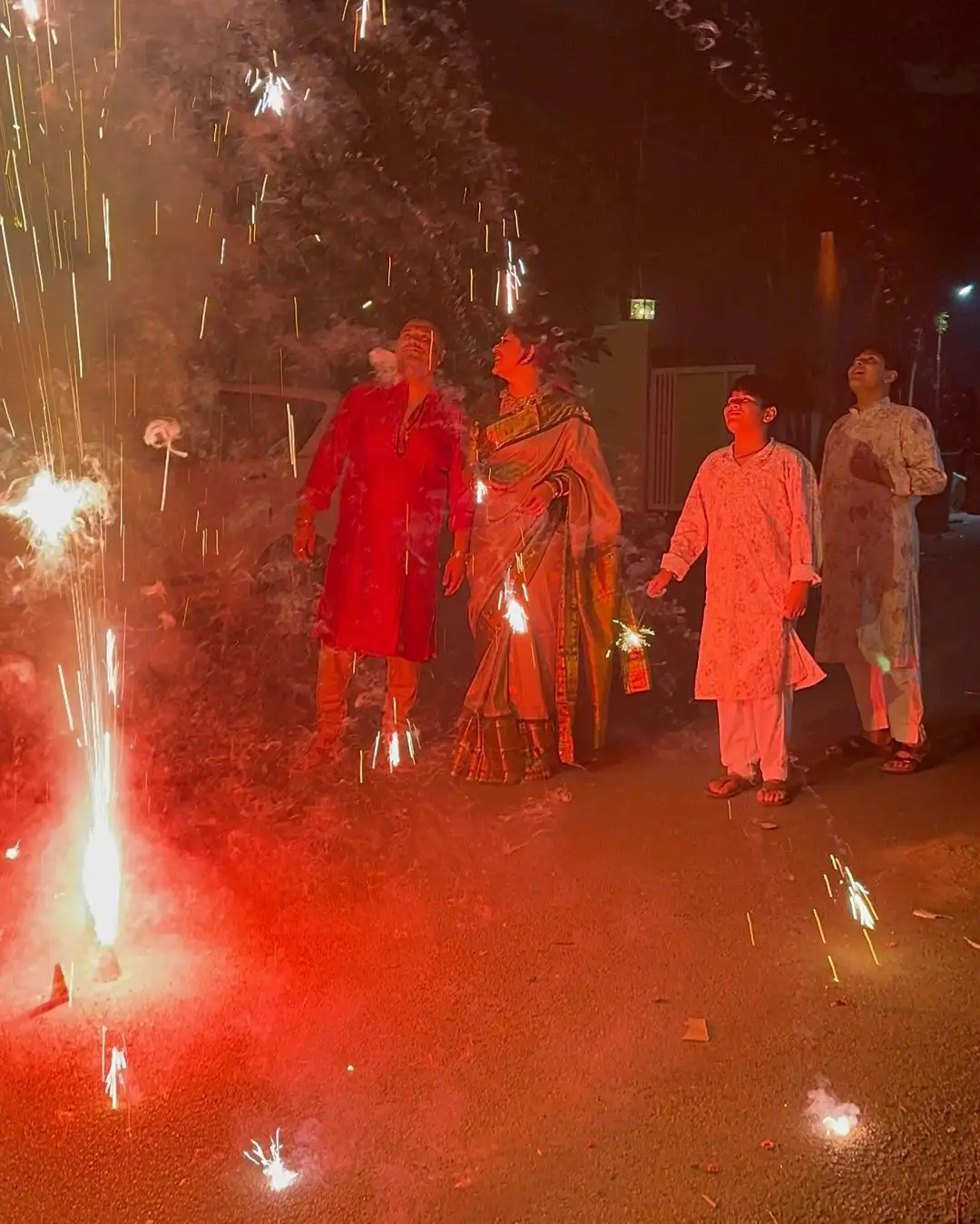 Anasuya Bharadwaj Diwali Celebrations with Family