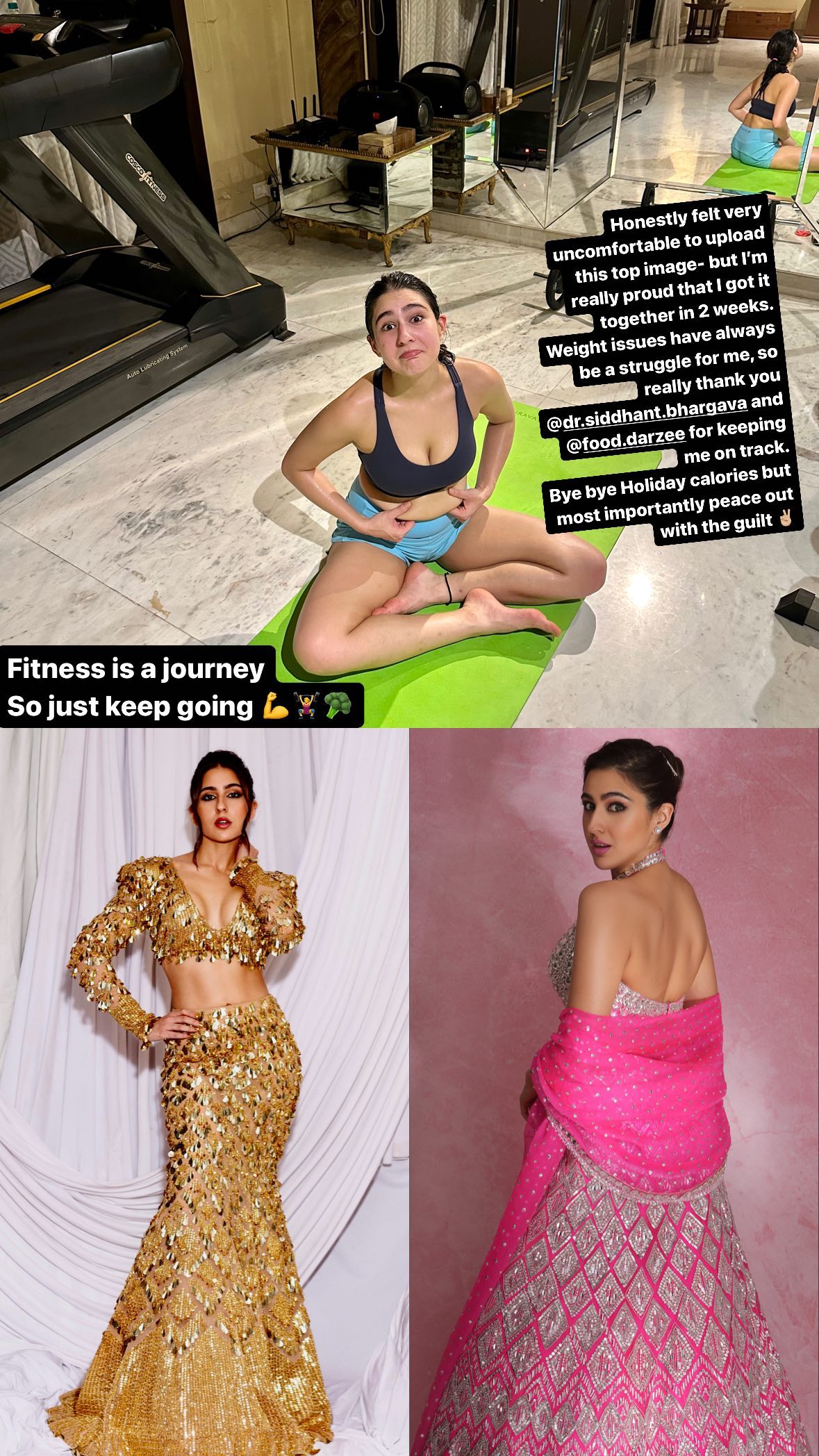 Bollywood Heroine Sara Ali Khan shares her fitness journey