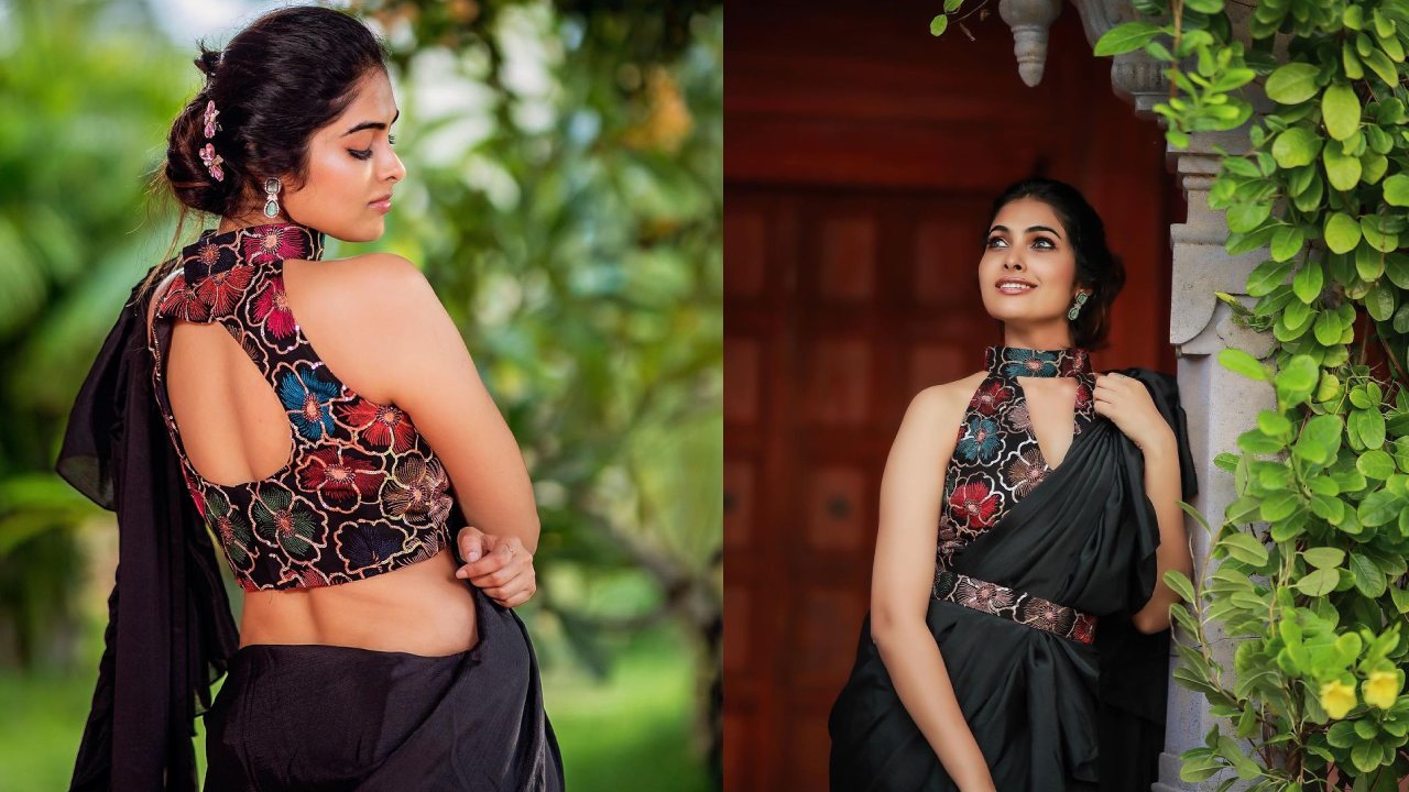 Divi Vadthya : బ్లాక్ శారీలో దివి క్లోజప్ లుక్స్..