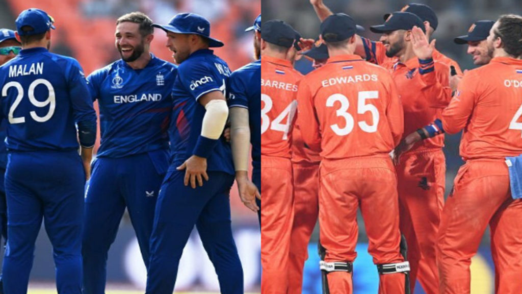 icc cricket world cup 2023 today england vs netherlands live match score and updates