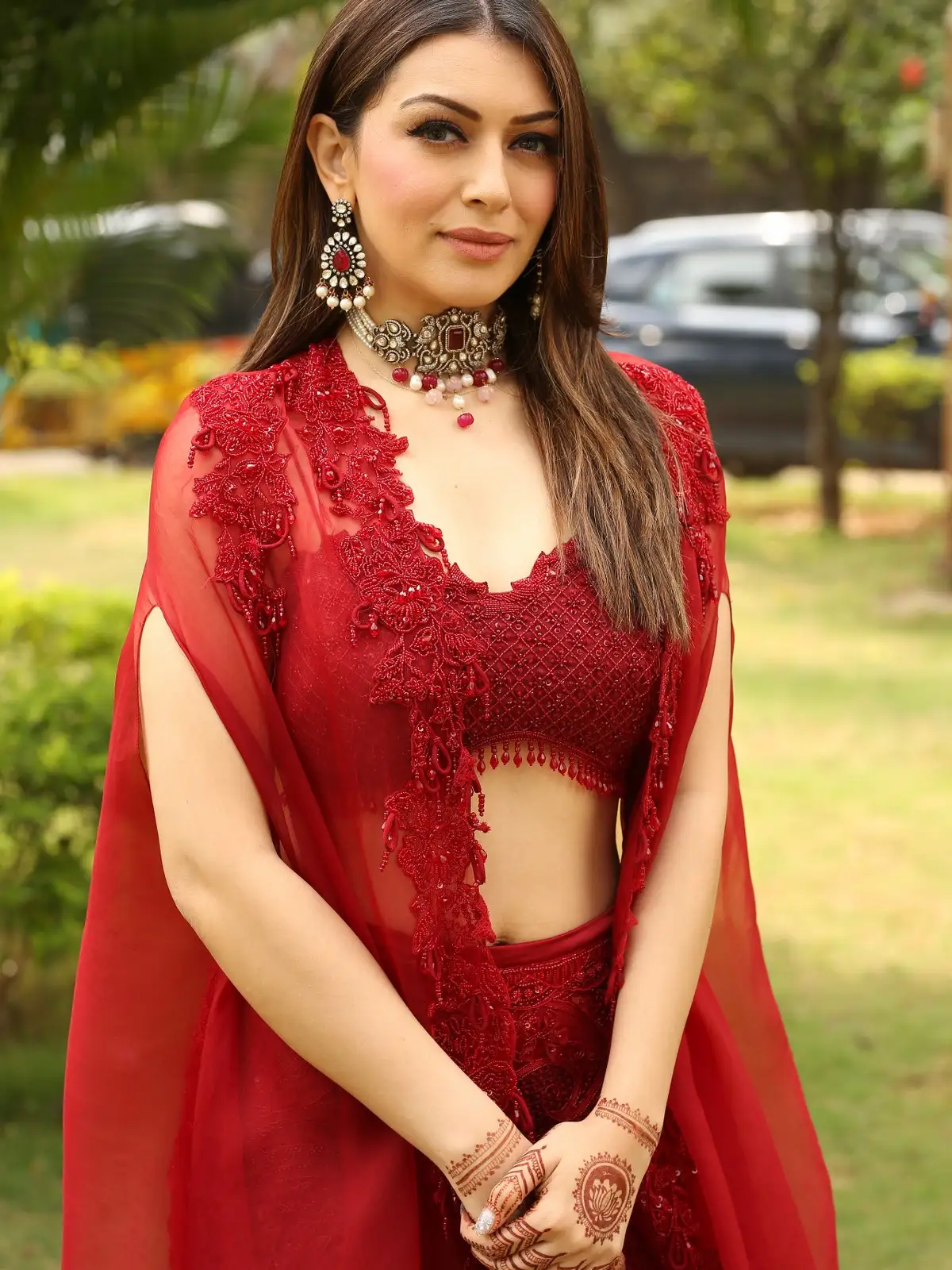 Hansika Motwani Ravishing Looks in Red Dress