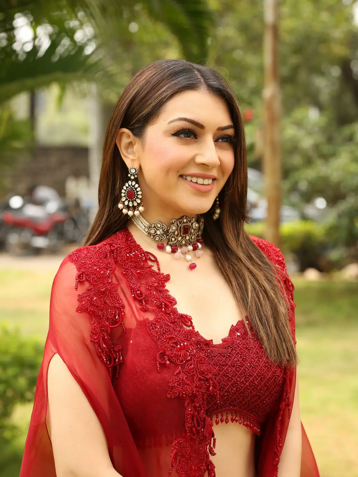 Hansika Motwani Ravishing Looks in Red Dress