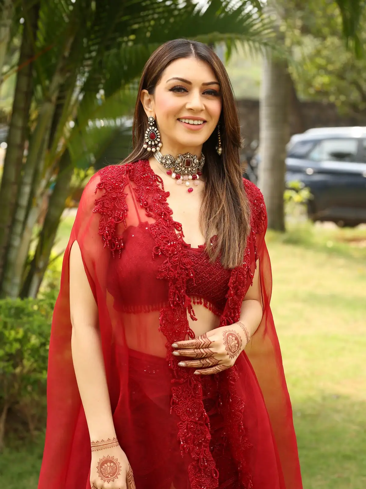 Hansika Motwani Ravishing Looks in Red Dress