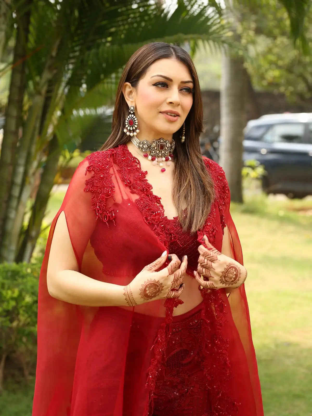 Hansika Motwani Ravishing Looks in Red Dress