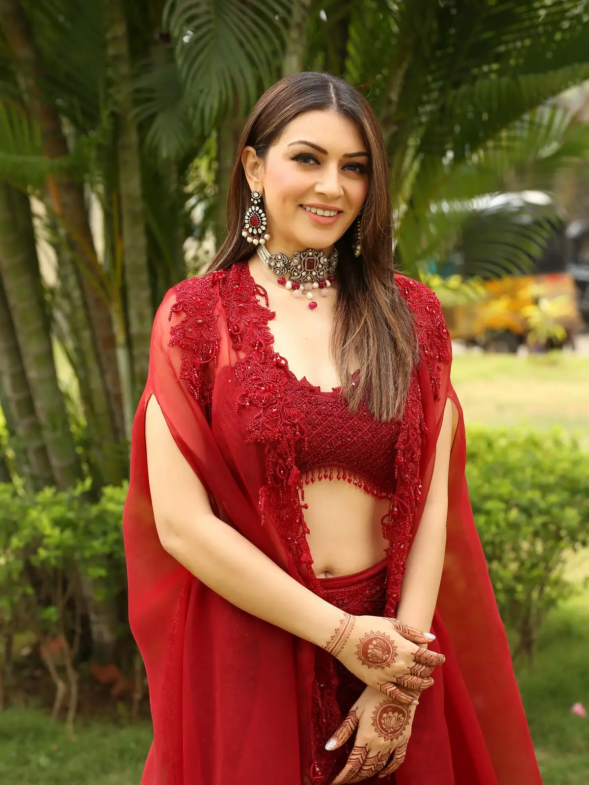 Hansika Motwani Ravishing Looks in Red Dress