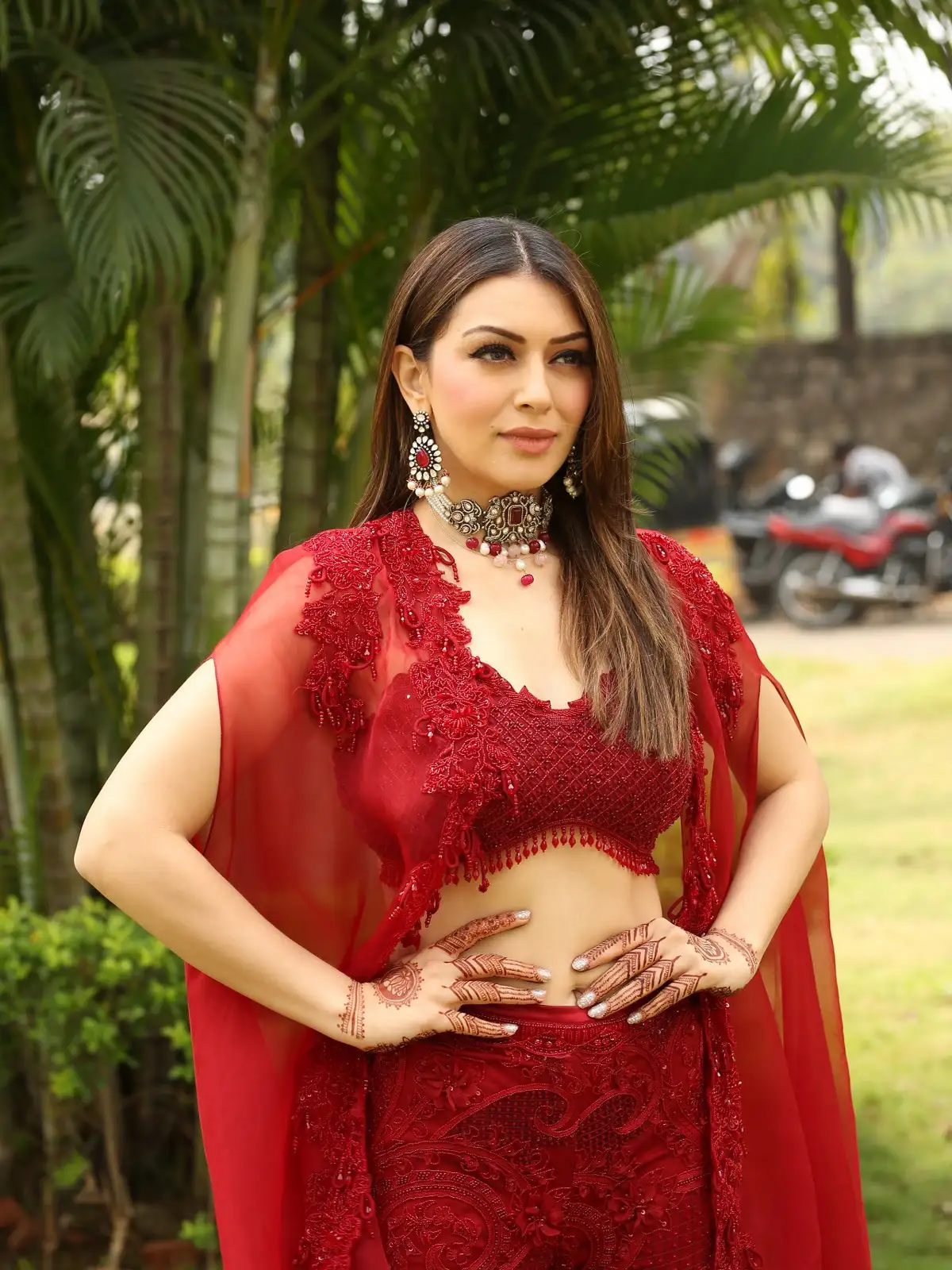 Hansika Motwani Ravishing Looks in Red Dress