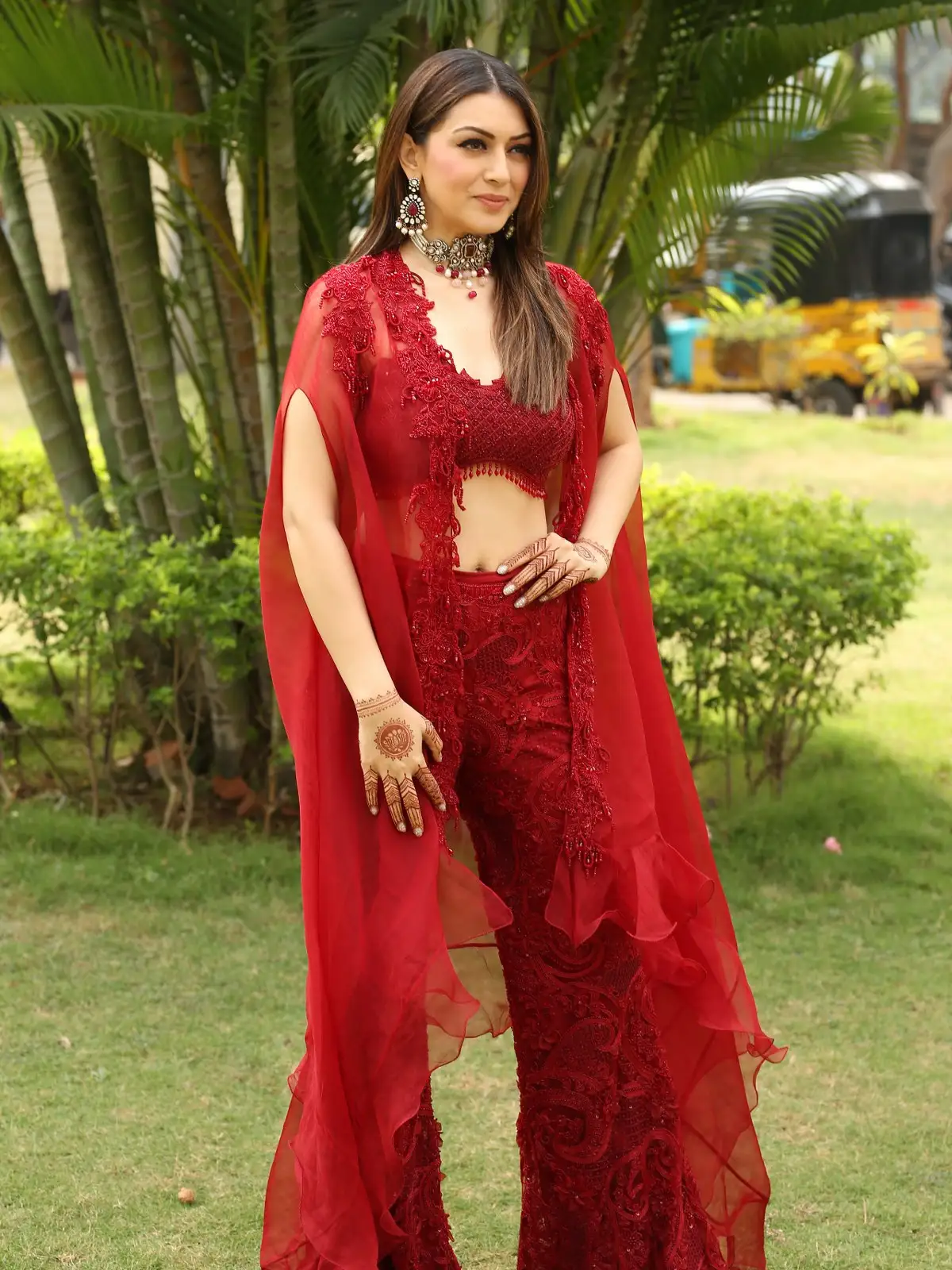 Hansika Motwani Ravishing Looks in Red Dress