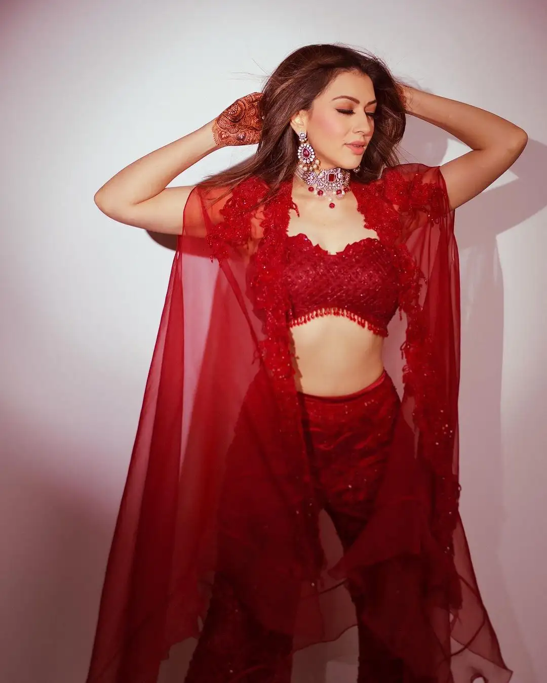 Hansika Motwani Ravishing Looks in Red Dress