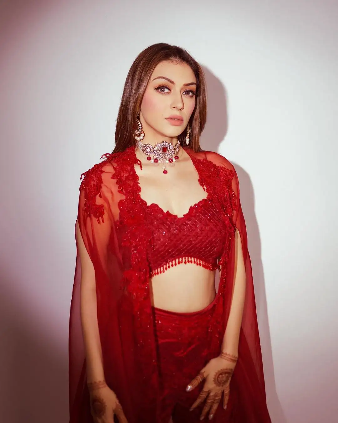 Hansika Motwani Ravishing Looks in Red Dress