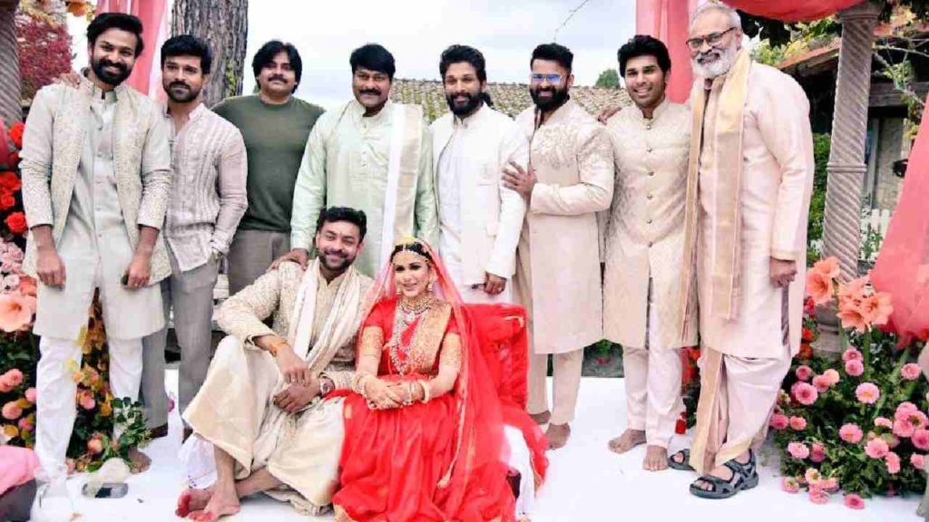Mega heroes along with Varun Tej Lavanya Tripathi photo viral