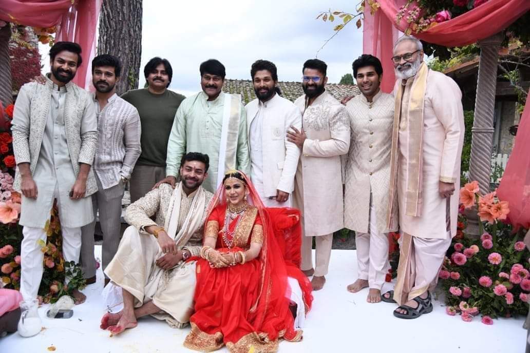 Mega heroes along with Varun Tej Lavanya Tripathi photo viral
