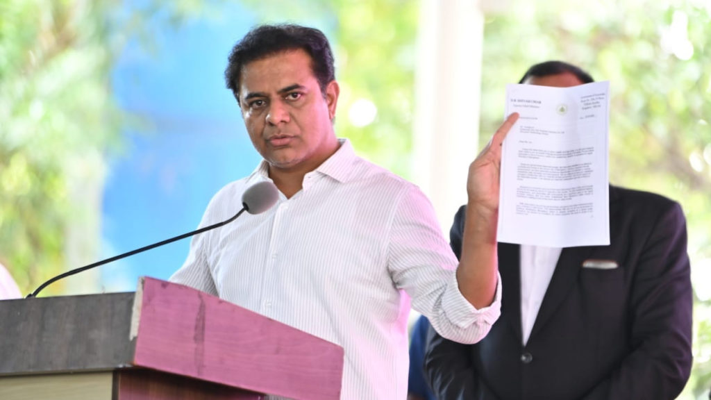 minister KTR comments on dk shivakumar letter to foxconn company