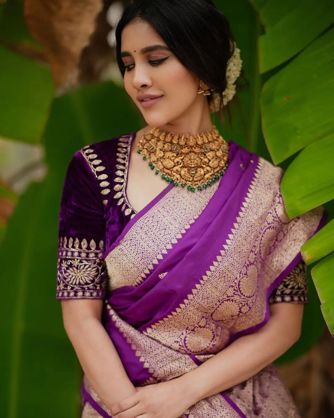 Nabha Natesh Diwali Special Photos in Silk Saree