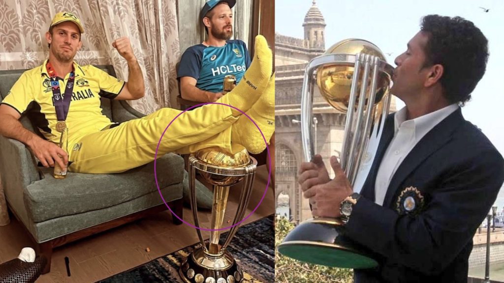 Mitchell Marsh Disrespecting World Cup Trophy