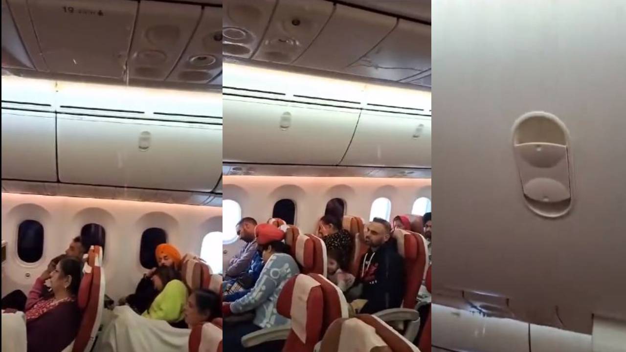 Air India : ఎయిర్ ఇండియా విమానంలో సీలింగ్ నుంచి వాటర్ లీకేజీ.. ప్రయాణికుల ఆందోళన Air India : ఎయిర్ ఇండియా విమానంలో సీలింగ్ నుంచి వాటర్ లీకేజీ.. ప్రయాణికుల ఆందోళన