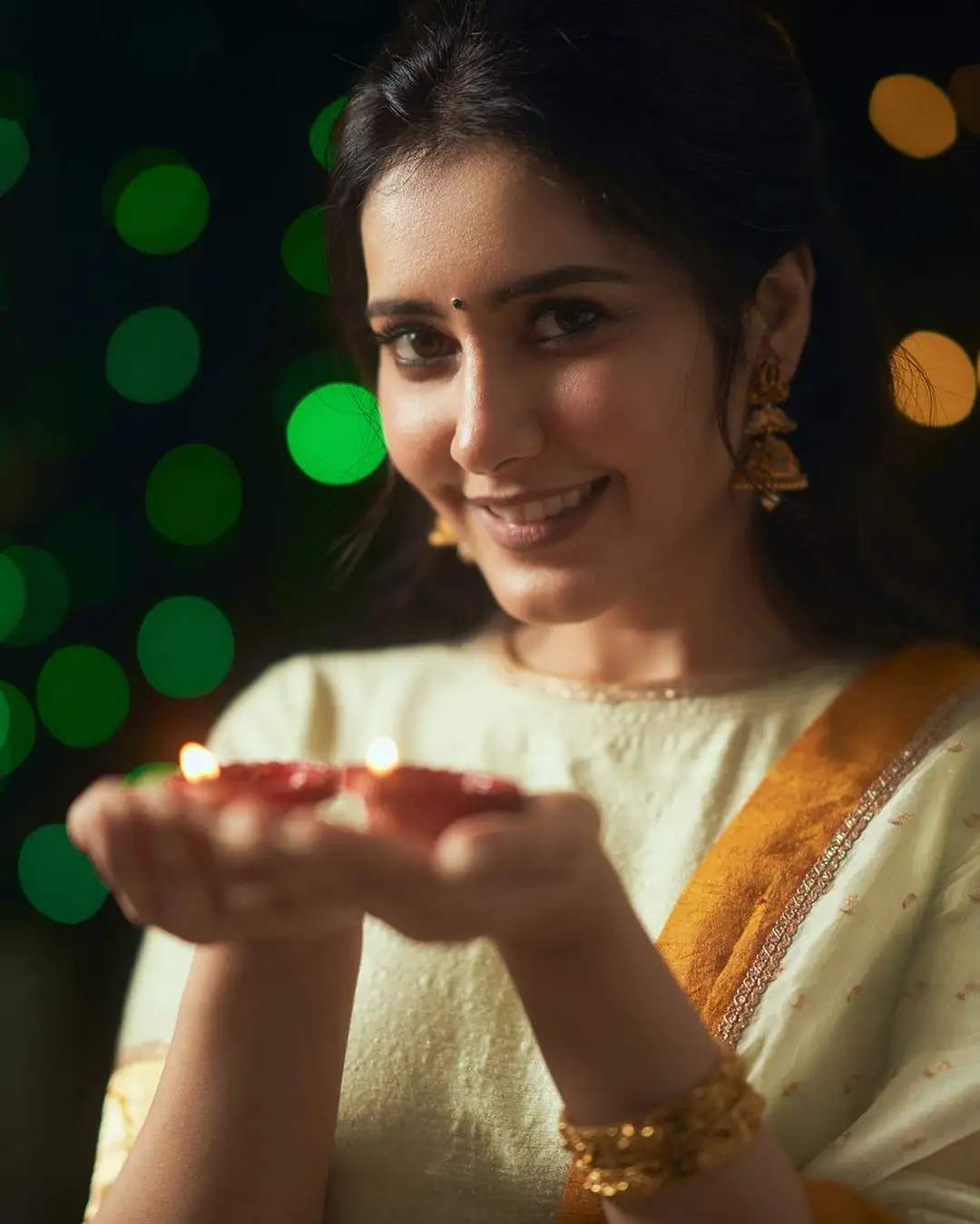 Raashii Khanna Diwali Special Photos with Lighting