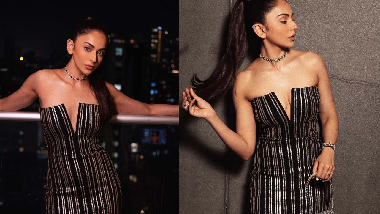 Rakul Preet Singh : స్టైలిష్ డ్రెస్‌లో రకుల్ ప్రీత్ సింగ్ స్టైలిష్ పోజులు..