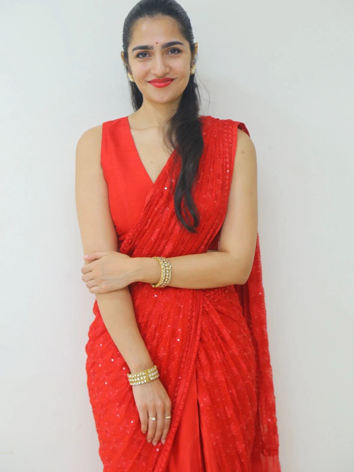 Rukmini Vasanth saree photos at Sapta Sagaralu Dhaati side B promotions