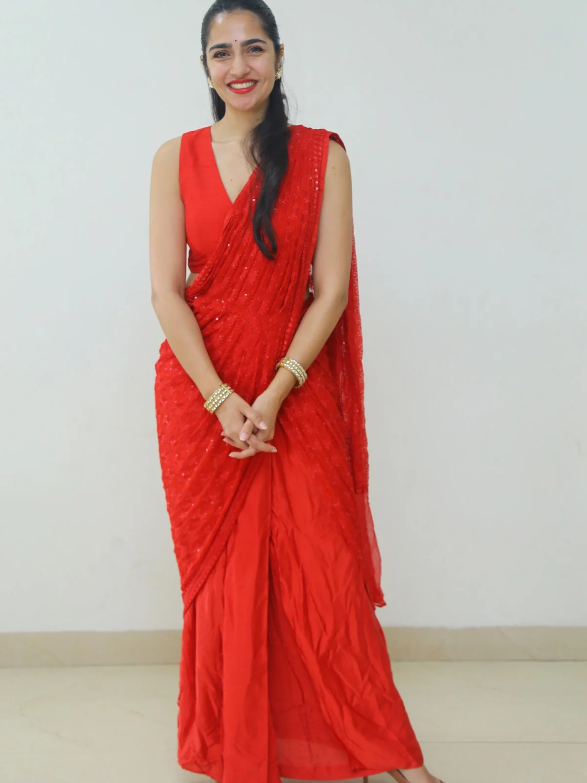 Rukmini Vasanth saree photos at Sapta Sagaralu Dhaati side B promotions