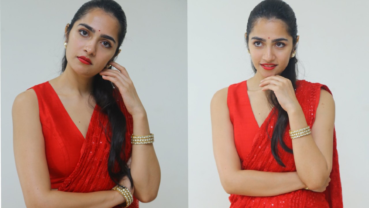 Rukmini Vasanth : రెడ్ రోజ్‌లా రుక్మిణి వసంత్ చీర వయ్యారాలు..