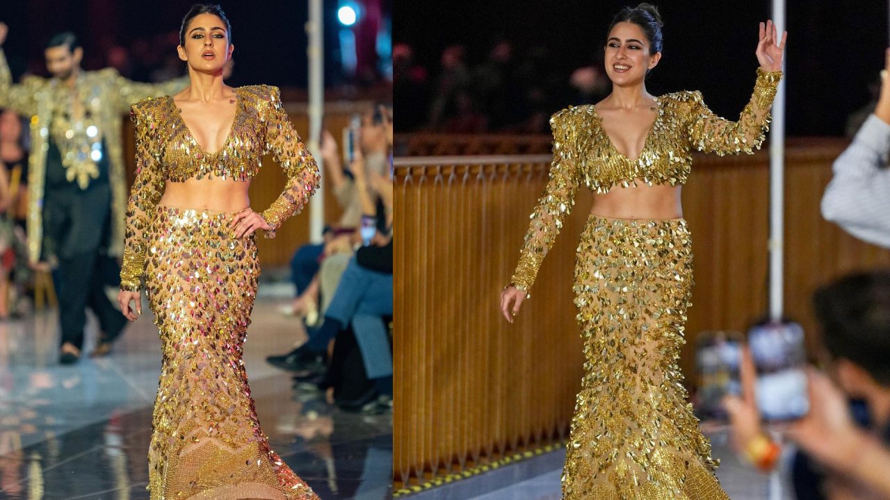 Sara Ali Khan : మెరిపించే డ్రెస్‌లో సారా అలీఖాన్ హాట్ ర్యాంప్ వాక్..