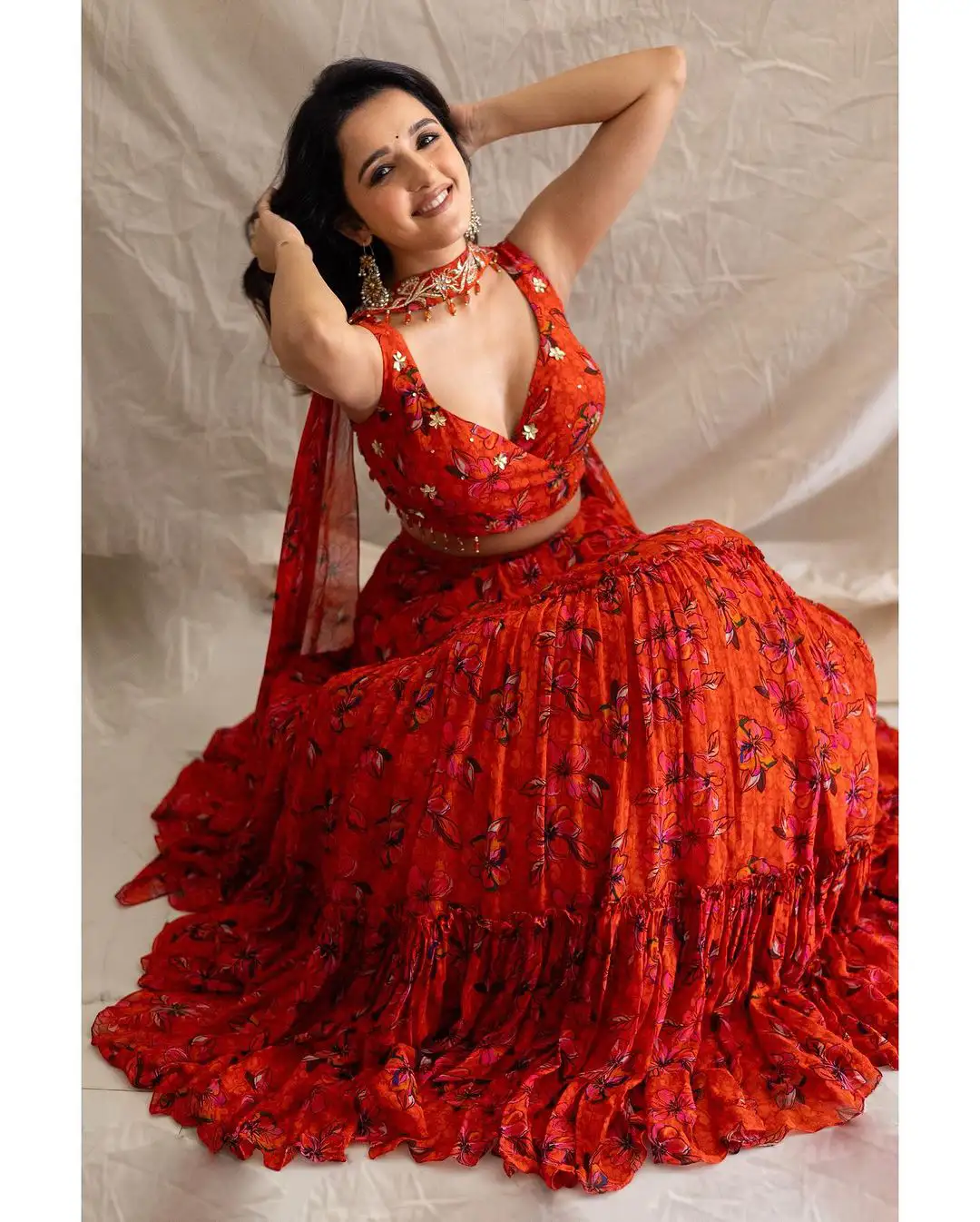 Shirley Setia Superb Looks in Ghagra Choli Dress