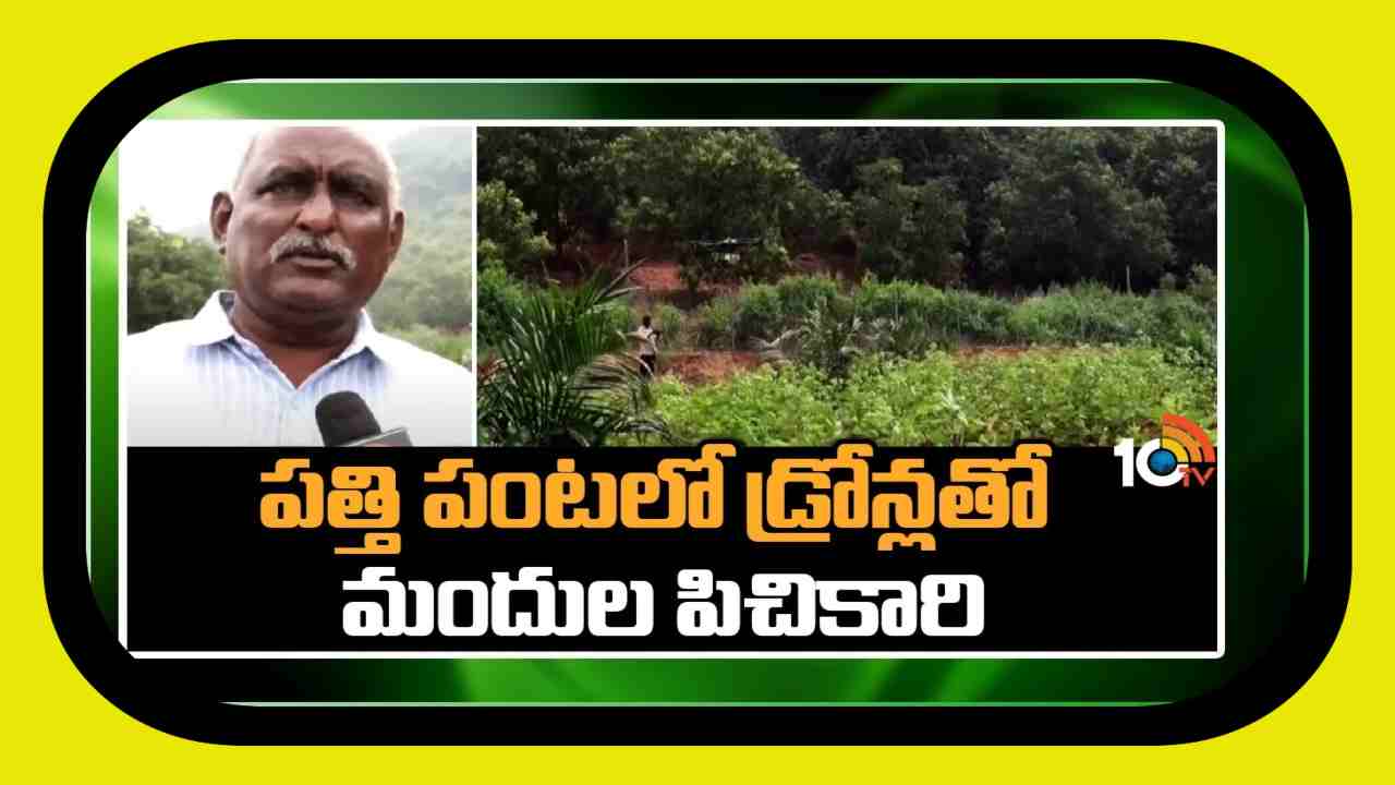Drone Spraying : పత్తి పంటకు డ్రోన్ తో మందుల పిచికారి Drone Spraying : పత్తి పంటకు డ్రోన్ తో మందుల పిచికారి