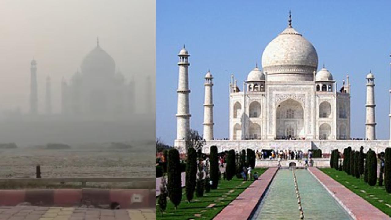 Taj Mahal : తాజ్మహల్ను కమ్మేసిన కాలుష్యం .. వెలవెలబోతున్న ప్రేమ చిహ్నం Taj Mahal : తాజ్మహల్ను కమ్మేసిన కాలుష్యం .. వెలవెలబోతున్న ప్రేమ చిహ్నం