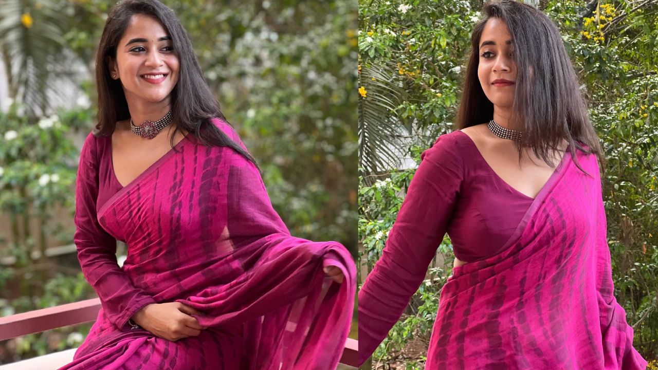 Deepthi Sunaina : దీప్తి సునైనా చీర సోయగాలు..