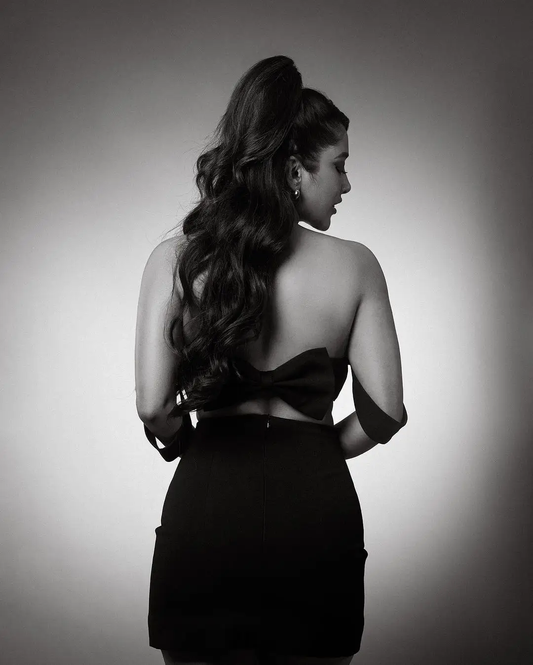 Tollywood Actress Nabha Natesh Black and white photography