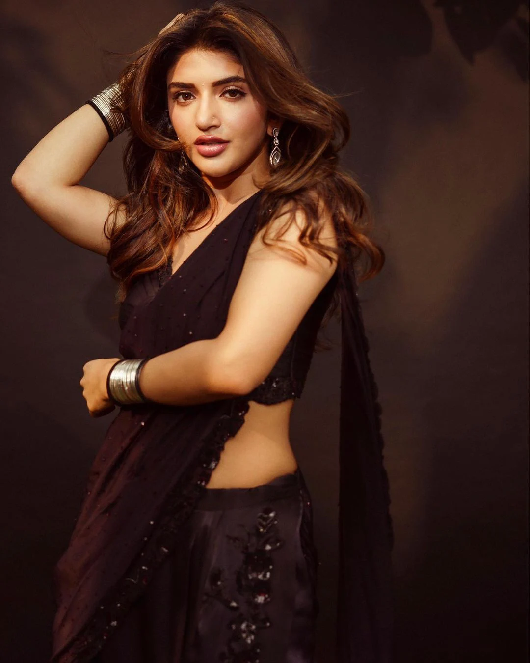 Tollywood Actress Sreeleela shines in Black Saree Photos