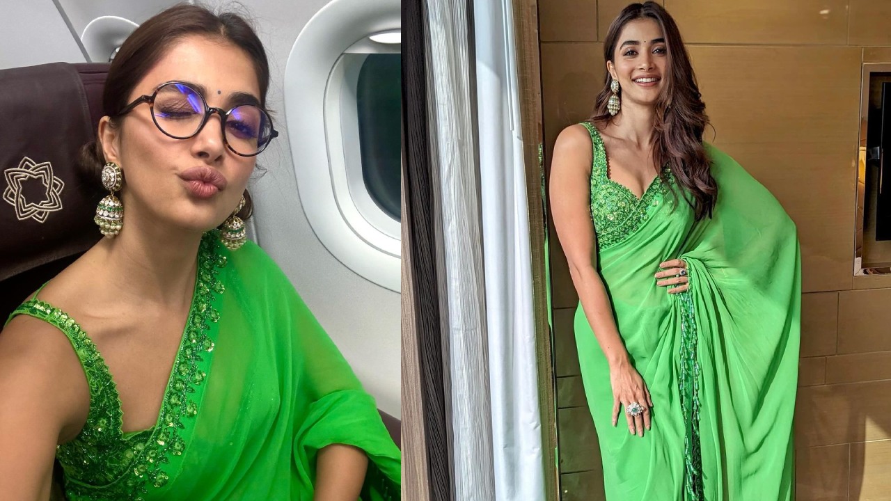 Pooja Hegde : బుట్టబొమ్మ కాదు మామ చిలకమ్మ.. పూజా చీర ఫోటోలు..