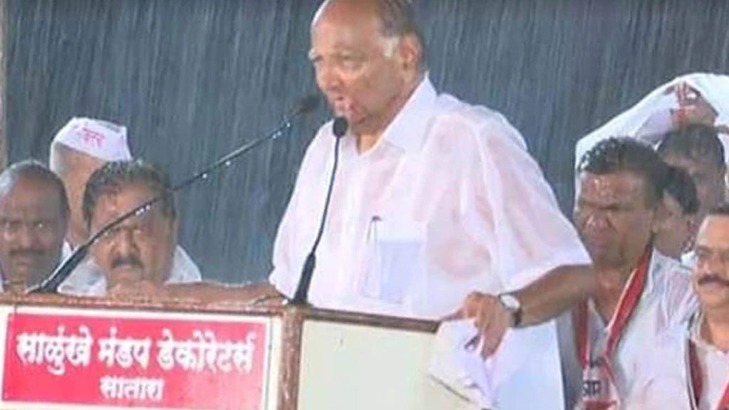 Sharad Pawar delivered a speech in rain again this remembers 2019 seen