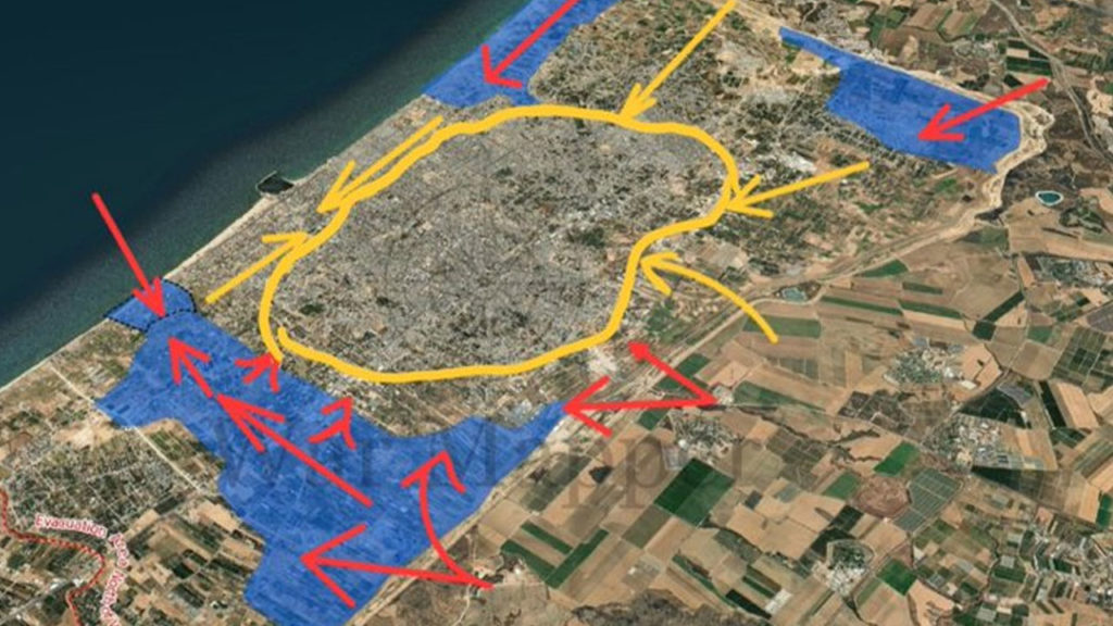 israel army says gaza cut in to two parts and what israel pm reaction