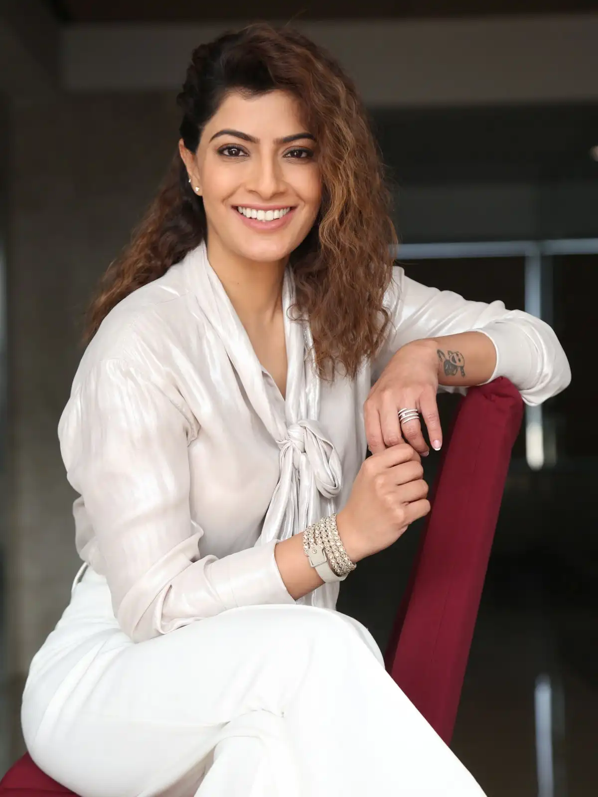 Varalaxmi Sarathkumar Cute Smiles in Kotabommali PS Movie Promotions