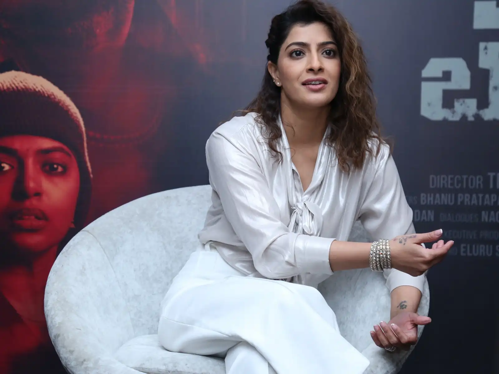 Varalaxmi Sarathkumar Cute Smiles in Kotabommali PS Movie Promotions
