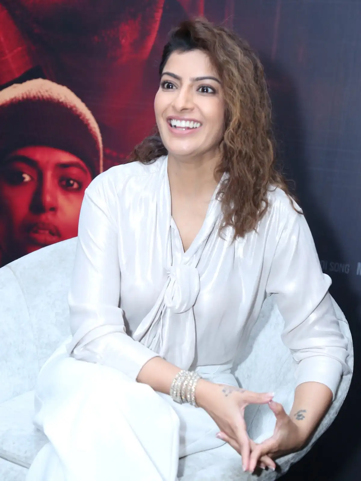 Varalaxmi Sarathkumar Cute Smiles in Kotabommali PS Movie Promotions