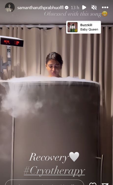 Samantha recently takes a treatment called Cryotherapy 