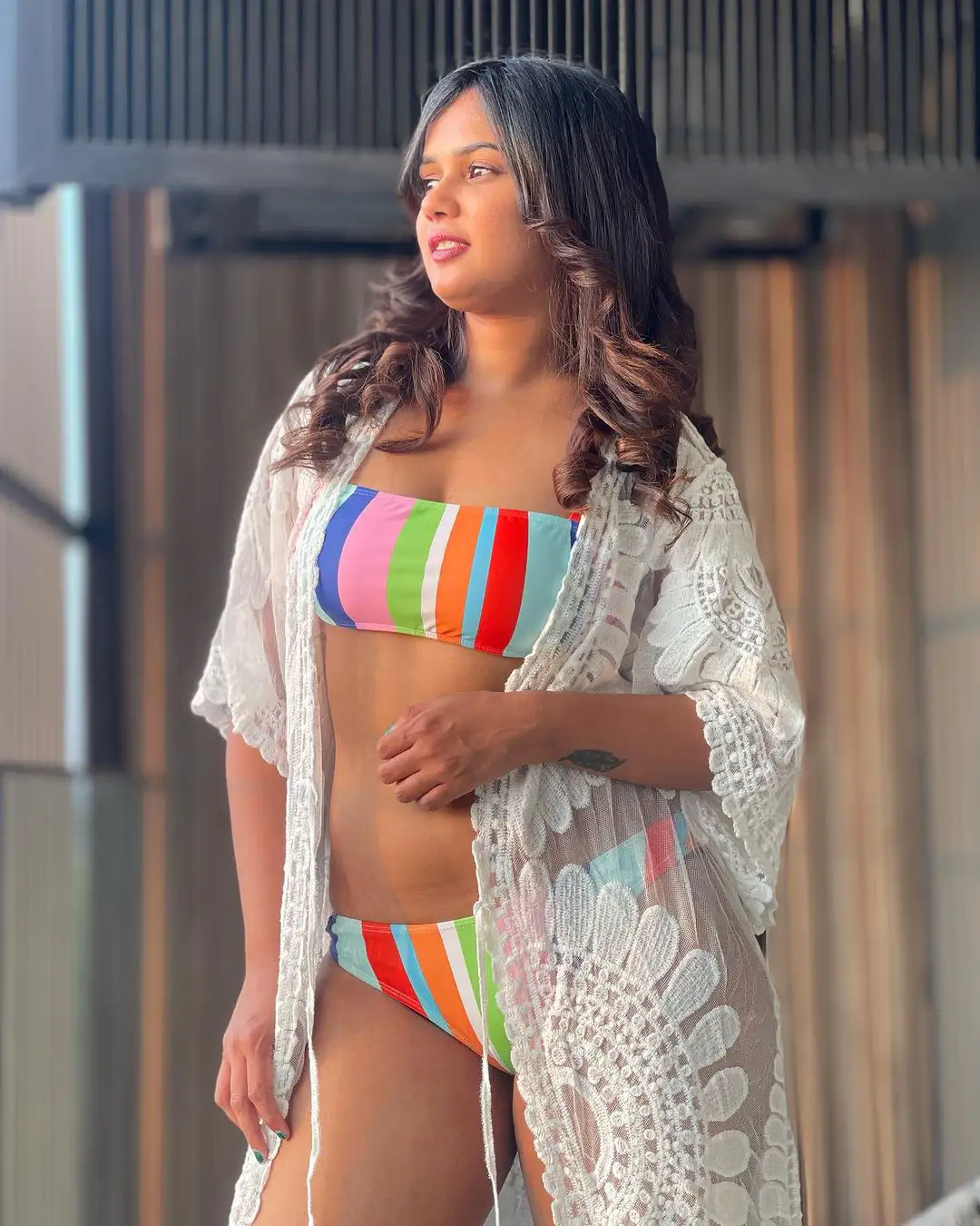 Ariyana Glory Stunning Looks in Bikini First Time