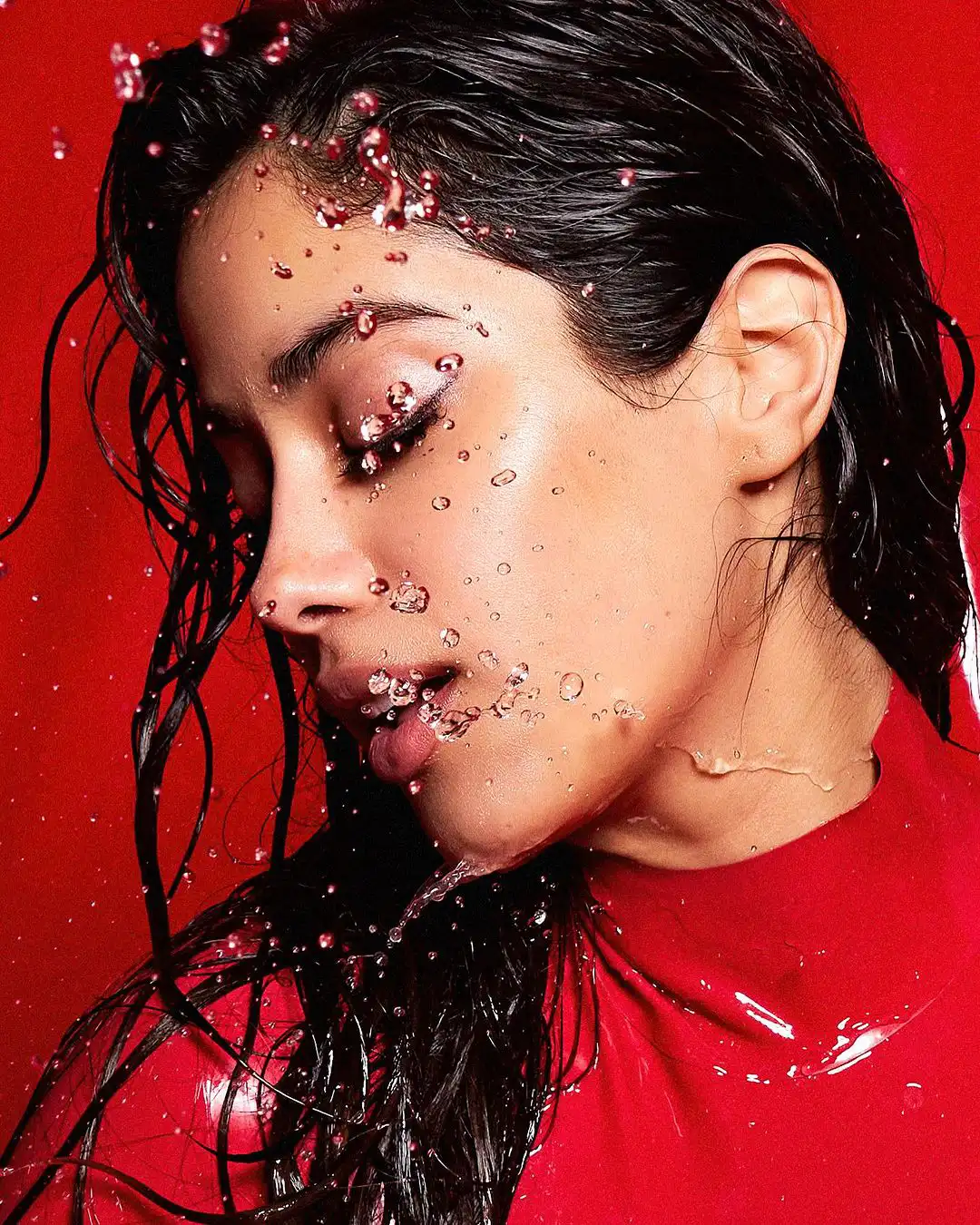 Bollywood Heroine Janhvi Kapoor shines in Red fit dress photos
