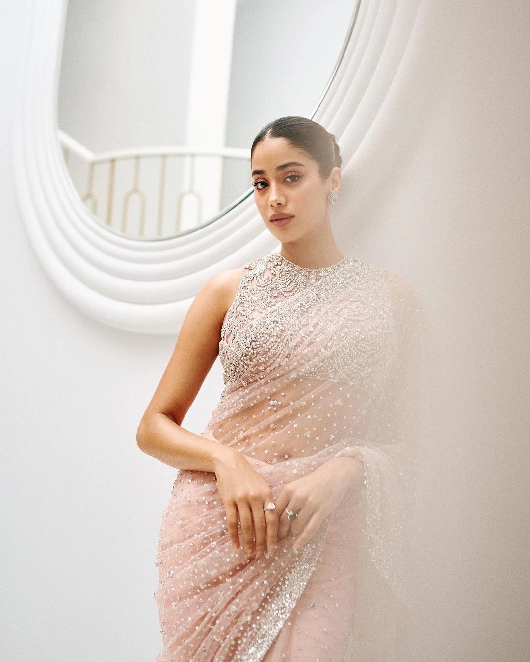 Devara Actress Janhvi Kapoor Shares Her Latest Saree Photos
