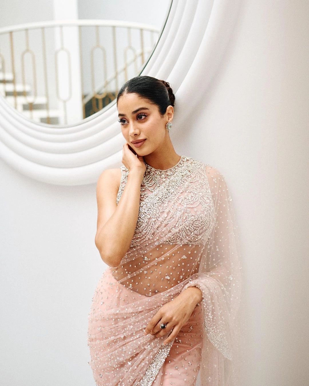Devara Actress Janhvi Kapoor Shares Her Latest Saree Photos