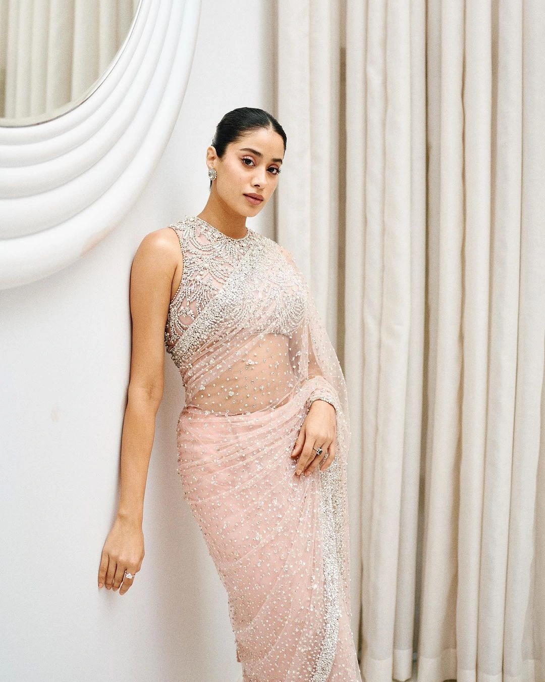 Devara Actress Janhvi Kapoor Shares Her Latest Saree Photos