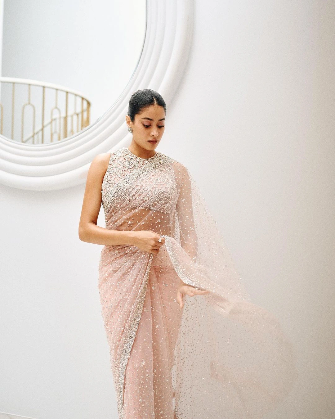 Devara Actress Janhvi Kapoor Shares Her Latest Saree Photos