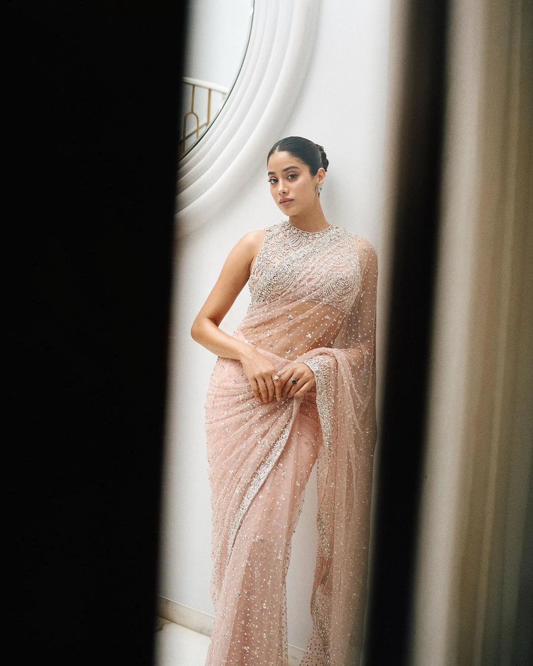 Devara Actress Janhvi Kapoor Shares Her Latest Saree Photos