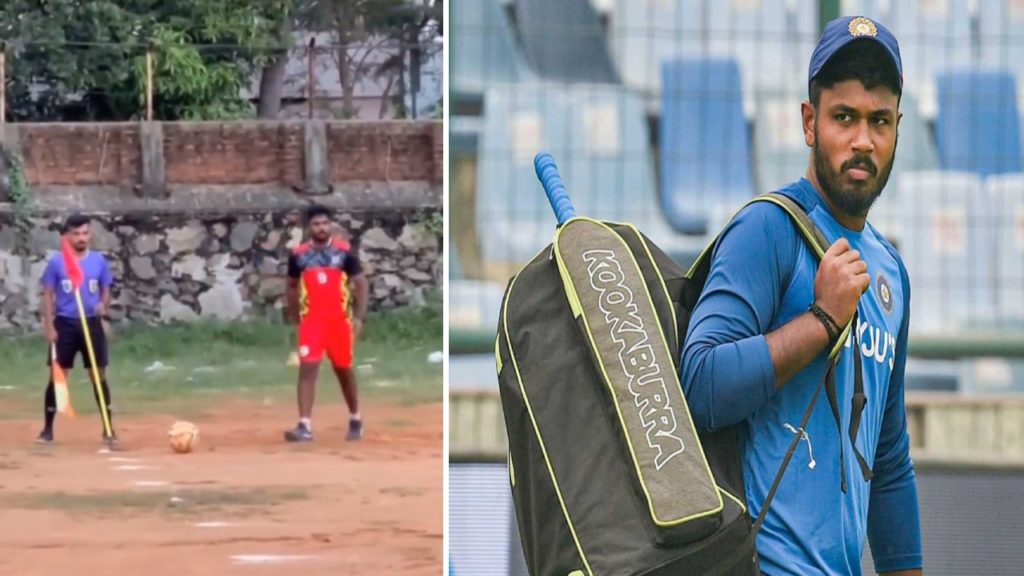 Sanju Samson playing football