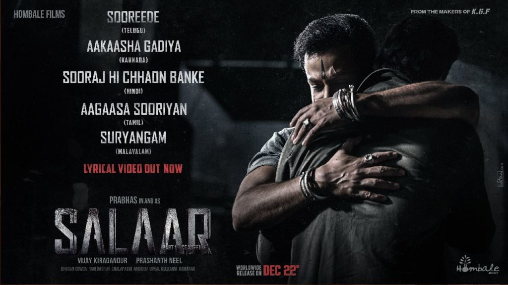 Prabhas Prithviraj Sukumaran Salaar Part 1 Ceasefire first song released