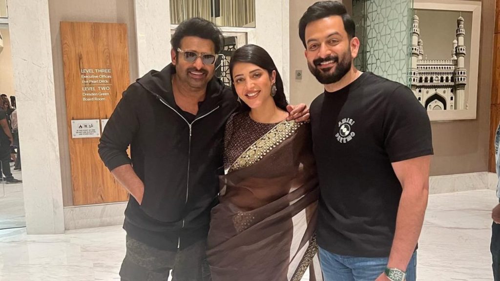 Prabhas Prithviraj Sukumaran Shruti Haasan in Salaar celebrations photo viral