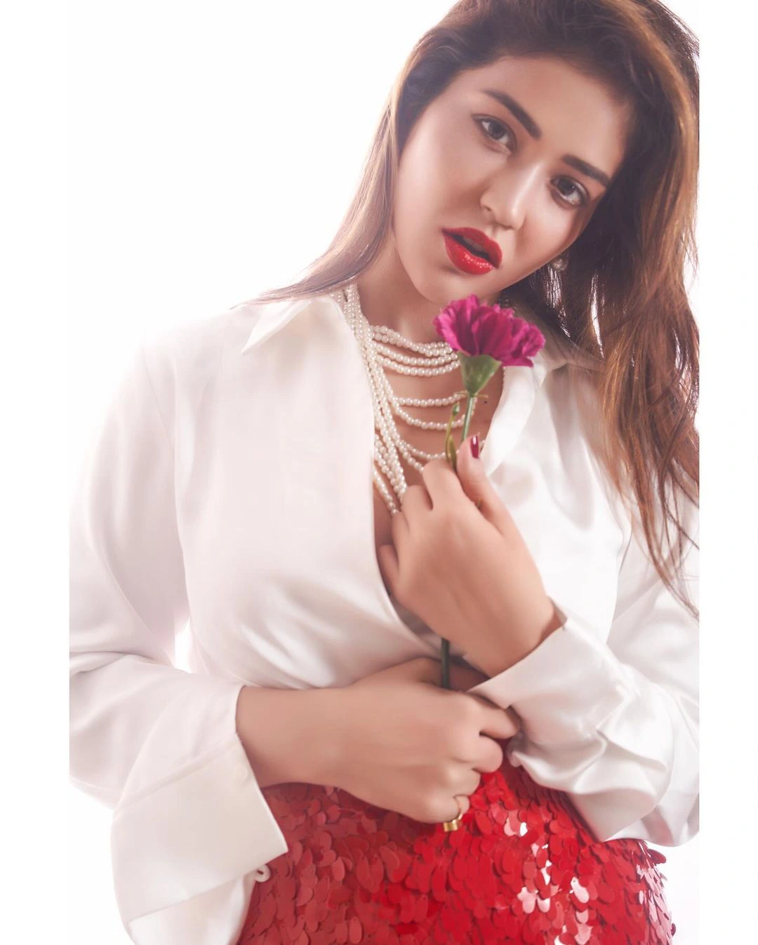Priyanka Jawalkar Stunning Looks in White and Red Dress