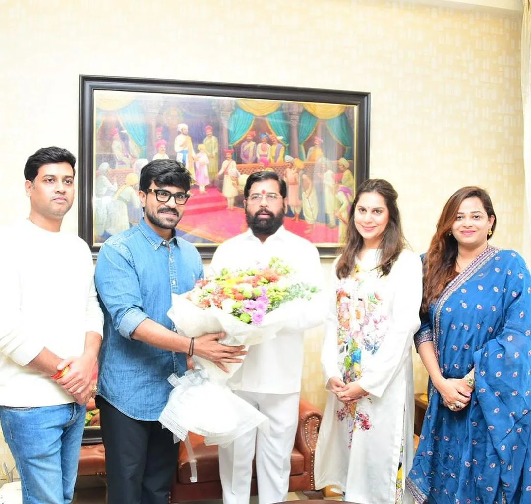Ram Charan and Upasana meets Maharashtra CM Eknath Shinde in Mumbai